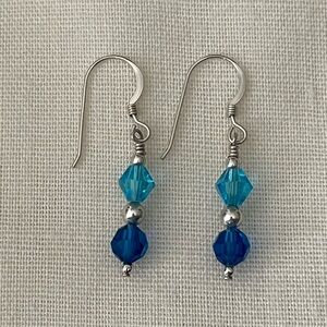 Elegant Blue and Silver Dangle Earrings